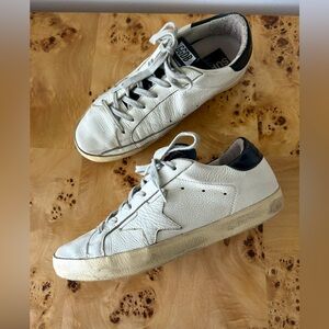 Authentic Golden Goose SuperStar Sneakers White Star Black EU 38 7.5